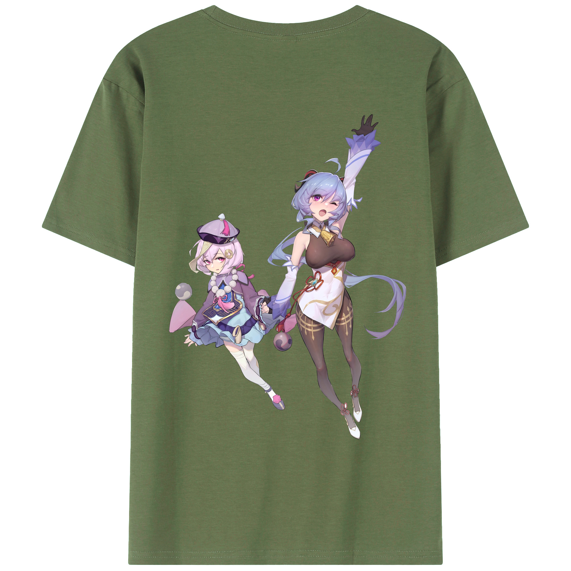 げんし神 七七 なな  genshin Nana 綿100％ メンズ半袖Tシャツ（バックプリント） 通気性